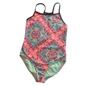 Wonder Nations Girls One Piece Swimsuit Boho Pink Size M 7/8